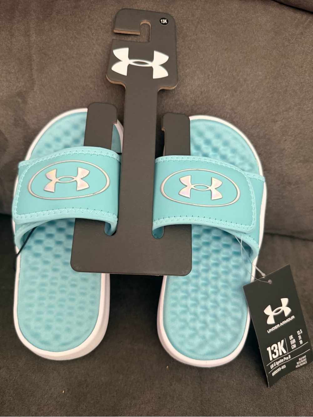 Under Armour Kids' Aqua Blue Slide Sandals